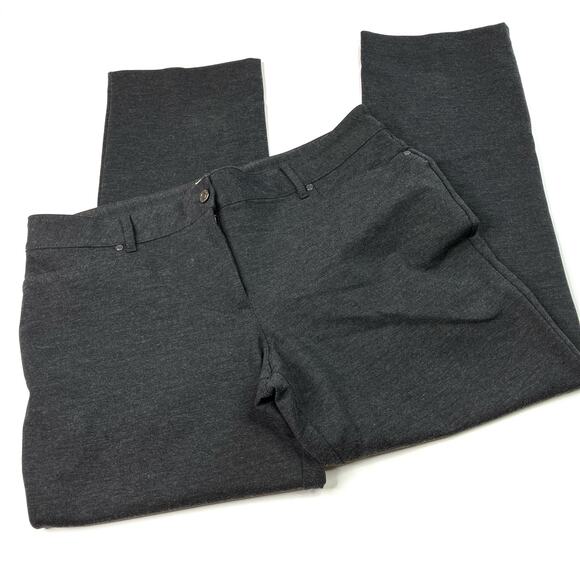 Talbots Petites | Signature Heather Gray Straight Leg Pants Polyester Blend 14P - Picture 1 of 7